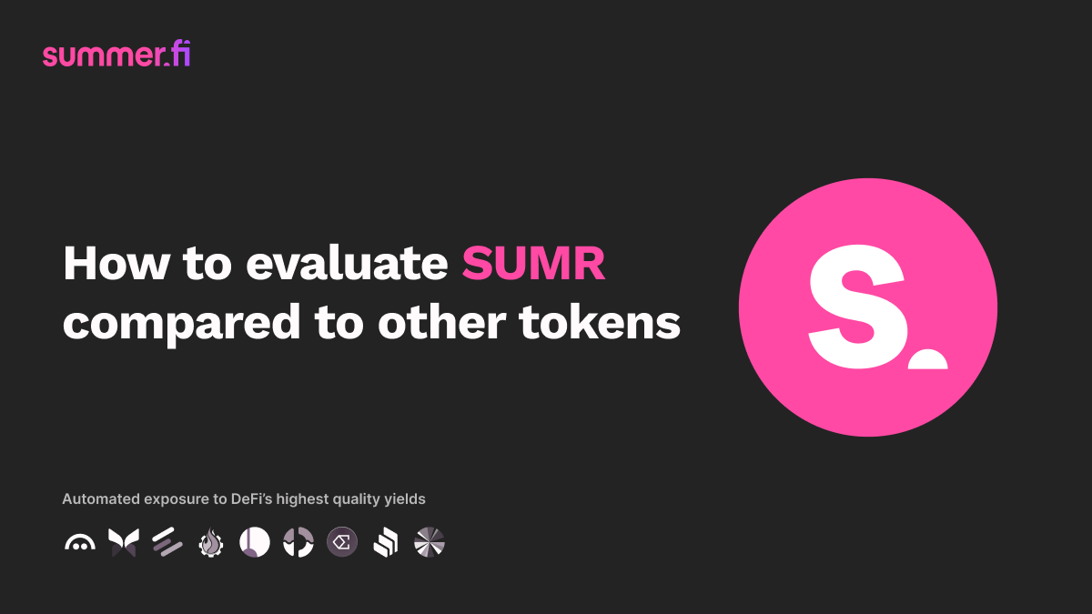 How to evaluate SUMR compared to other tokens