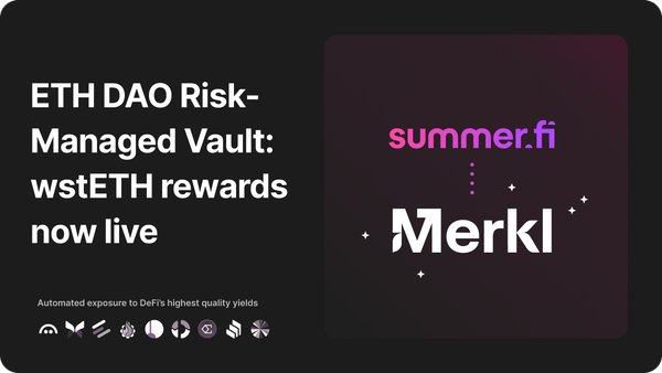 ETH DAO Risk-Managed Vault: wstETH rewards now live